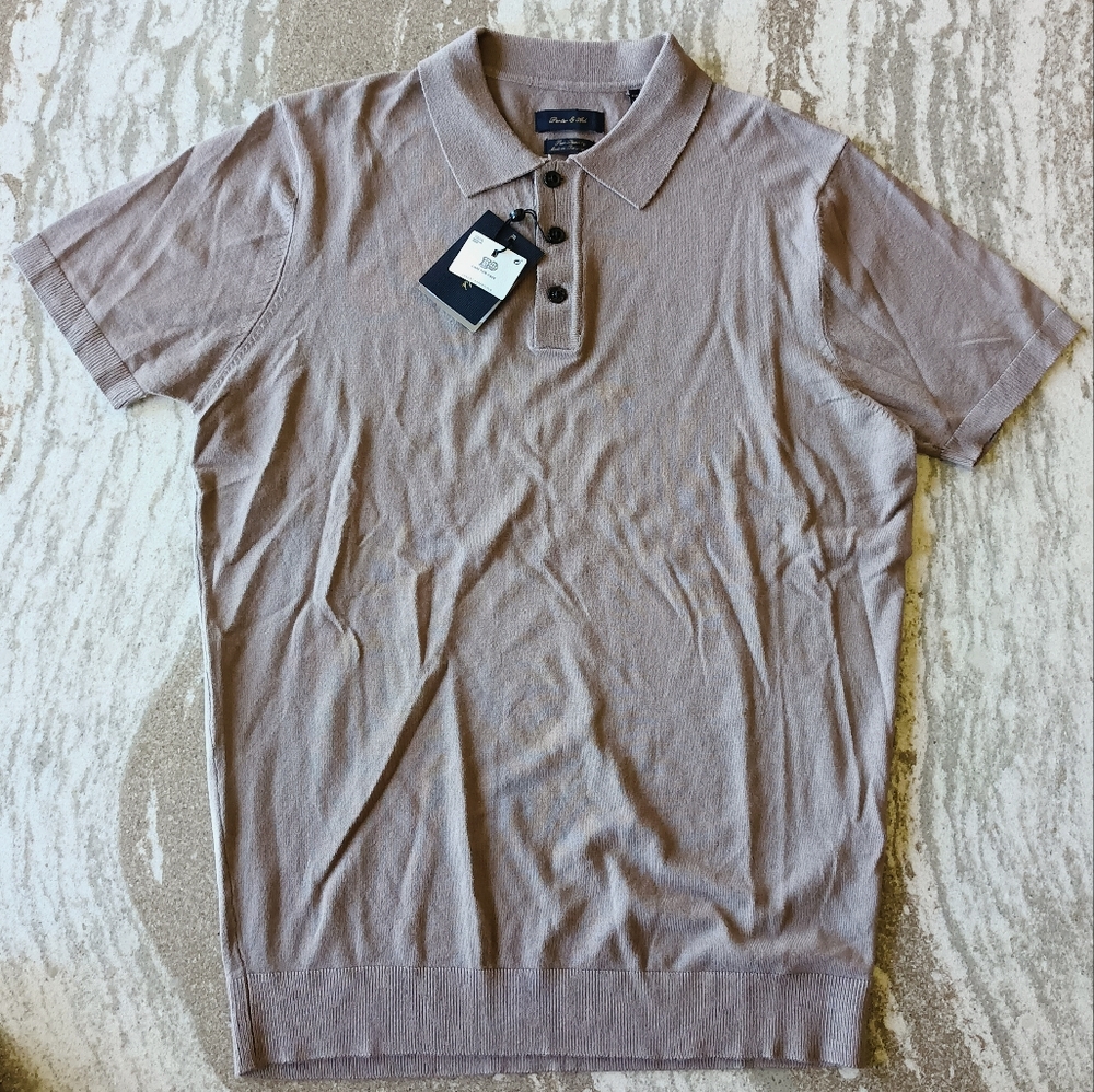Porter & Ash Men's Luxury Knit Polo Shirt New Size Large - Picture 2 of 2